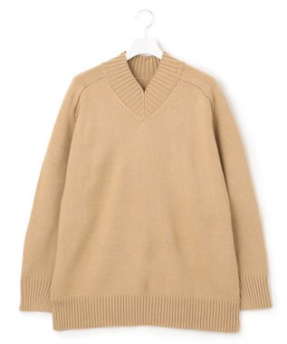 J.PRESS YORK STREET 【UNISEX】Vネックプルオーバー ニット ベージュ系