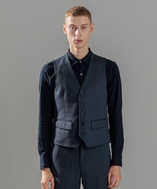 JOSEPH HOMME 【LEON 掲載】ウーステッドモックロディ ジレ ダルブルー系