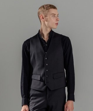 JOSEPH HOMME 【LEON 掲載】ウーステッドモックロディ ジレ グレー系1