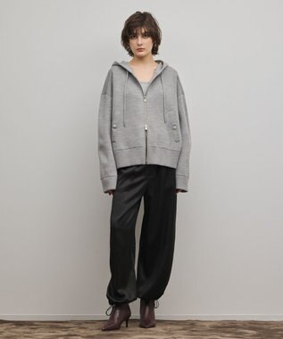 GRACE CONTINENTAL フォルムニットパーカー グレー
