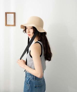 WEGO リボン付き雑材ハット キナリ