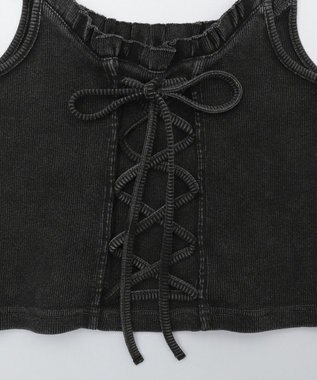 WEGO レースアップデザインキャミ スミクロ