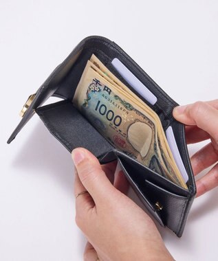 TOPKAPI 【TREASURE TOPKAPI】ソフトレザー ベルトデザイン 三つ折り財布　 ブラック