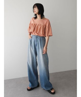 Green Parks ・ＳＵＧＡＲ　ＳＰＯＯＮ　レースフリルプルオーバー Orange