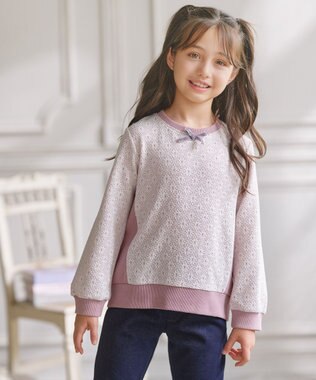 組曲 KIDS 【110-140㎝】 フロストフラワージャガード トレーナー