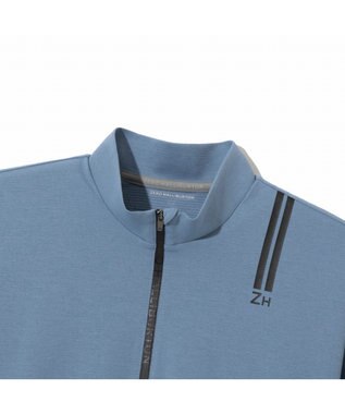ZERO HALLIBURTON 【吸水速乾・UVケア】 ダブルリブ着心地ジッパーモックネックTシャツ ZHG-M5S7d 82955 ライトブルー