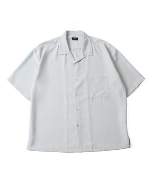 WEGO 【速乾/シワになりにくい】ドライポリオープンカラーシャツ(S) ライトグレー