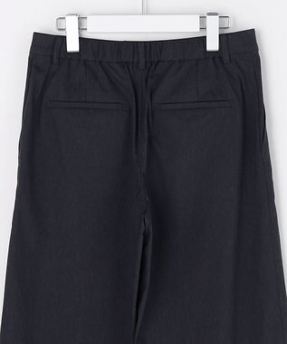 J.PRESS LADIES セルロースリネンストレッチ セミワイド パンツ ネイビー系