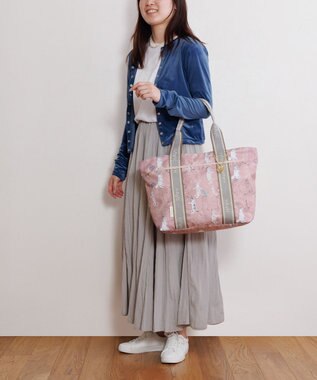 ACE BAGS & LUGGAGE 【雑誌掲載】 HAyU × ace.  フォールディング 折り畳みトートバッグ 猫柄 22L 17861 ピンク柄