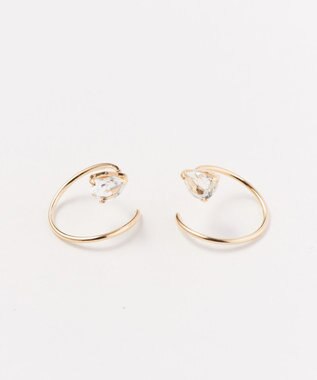 Phoebe 【K10】ストーンダブルループピアス ゴールド