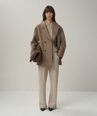 ATON SUPER 120S DOUBLE MELTON | セミダブルショートコート TOP BROWN