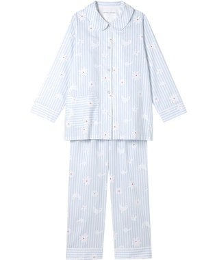 tsumori chisato SLEEP ツモリチサト パジャマ 長袖 長ズボン 綿100%(本体) サテン レディース UDX557 /ワコール ブルー