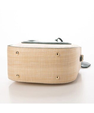 UNBILLION cachecache ポリプロピレンヒート×ビニール丸型2wayトートバッグ グリーン