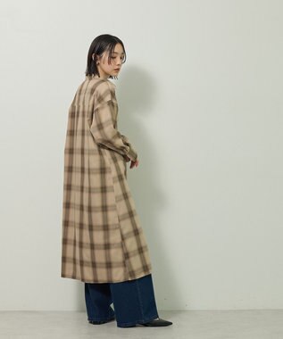 Green Parks ロングシャツワンピース Check Beige