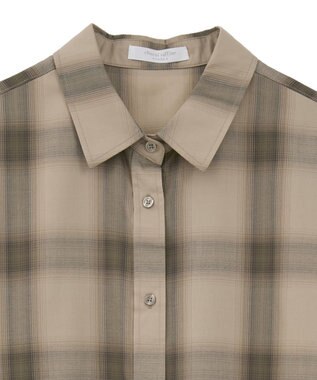 Green Parks ロングシャツワンピース Check Beige