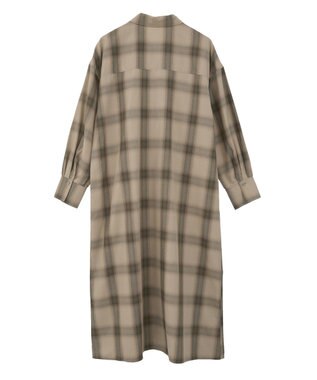 Green Parks ロングシャツワンピース Check Beige