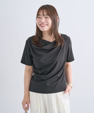 Green Parks ５分袖ドレーププルオーバー Black