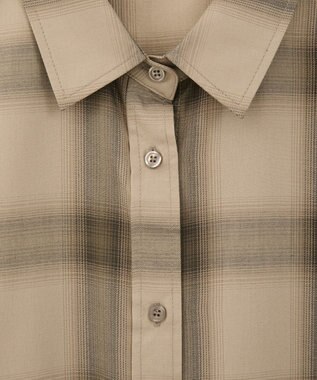Green Parks ロングシャツワンピース Check Beige