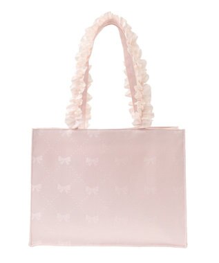 Maison de FLEUR EC限定リボン柄ジャカードスクエアトートM Pink