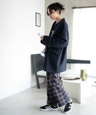 WEGO ボクシーテーラードジャケット ネイビー