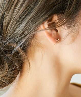 Phoebe 【K10】ストーンダブルループピアス ゴールド