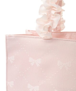 Maison de FLEUR EC限定リボン柄ジャカードスクエアトートM Pink