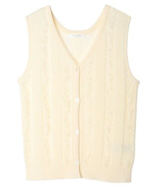 Green Parks フリンジニットベスト White