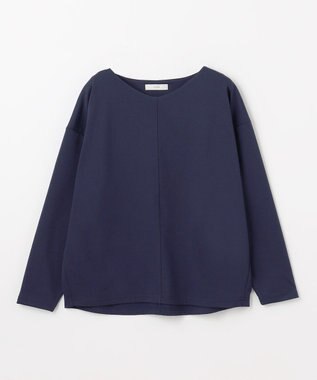 ANY 【洗濯機可】ジョーゼット裏起毛Vネックプルオーバー ネイビー