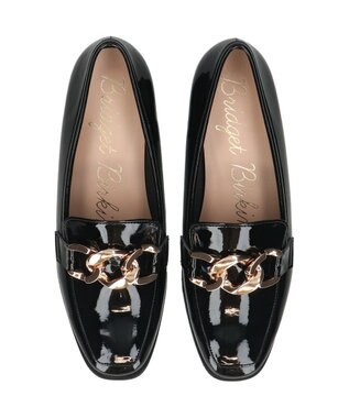 Bridget Birkin 【Bridget Birkin】チェーンアクセサリーローファー ブラックエナメル