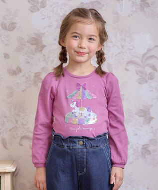 ANY KIDS ミラクルスパンコール Tシャツ ローズ