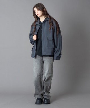 WEGO 【ユニセックス着用ITEM】ダブルポケットショートジャケット ブルーその他