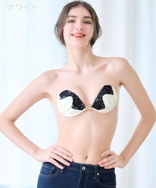 BRADELIS New York 【NuBra / ボリュームアップ】パテッドヌーブラ セクア デザインヌーブラ ストラップレス バックレス ホワイト