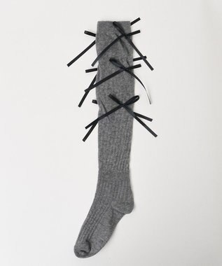 WEGO メニーリボンハイソックス グレー