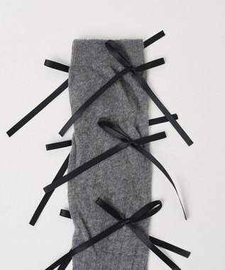 WEGO メニーリボンハイソックス グレー