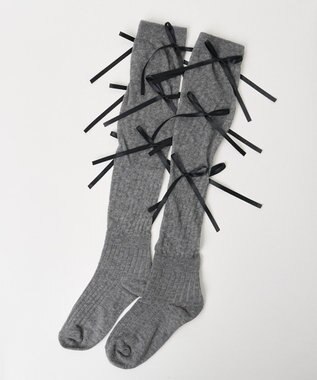 WEGO メニーリボンハイソックス グレー