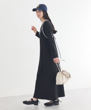 earth music&ecology 【2点SET】レイヤードバイカラーカットワンピース ブラック