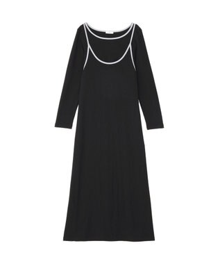 earth music&ecology 【2点SET】レイヤードバイカラーカットワンピース ブラック