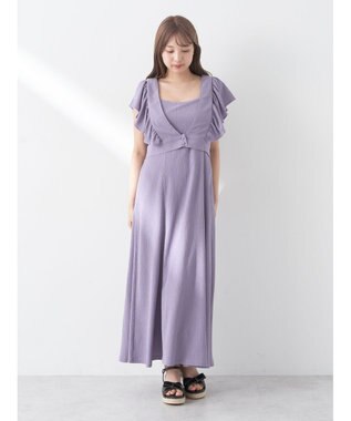 earth music&ecology ＳＥＴ２点　フリルショルダーツーピースワンピース Lavender