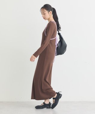 earth music&ecology 【2点SET】レイヤードバイカラーカットワンピース ブラウン