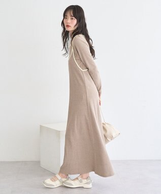 earth music&ecology 【2点SET】レイヤードバイカラーカットワンピース ベージュ
