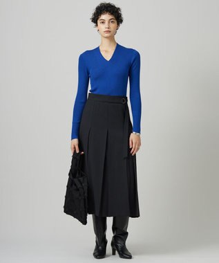 ICB 【新色追加・洗える】エクストラファインメリノ Vネックプルオーバー ロイヤルブルー系