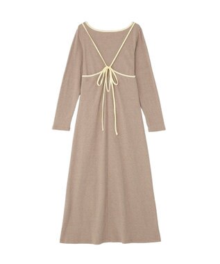 earth music&ecology 【2点SET】レイヤードバイカラーカットワンピース ベージュ