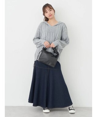 earth music&ecology ビッグカラーニットプルオーバー Light Gray
