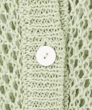 BEIGE， CACTUS / メッシュカーディガン Sage x White