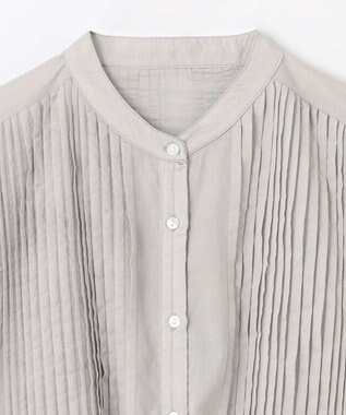 ANY ピンタックブラウス ライトグレー