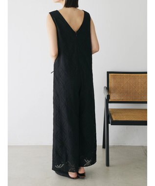 Green Parks クラシックレースロンパース Black