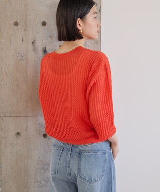 AMERICAN HOLIC 柄編みニットカーディガン Orange