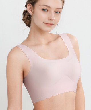 WACOAL 【GOCOCi ゴコチ】 ノンワイヤーブラ ハーフトップ まるでつけていないような着ごこち ムレにくい フラット仕上げ ホックなし CGG510 /ワコール ピンク