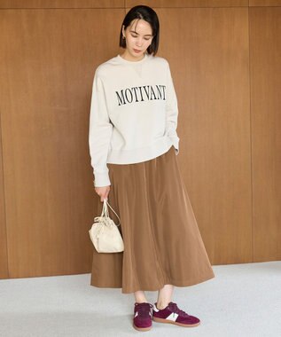 UNFILO ハイストレッチ ロゴスウェット グレージュ×ブラックロゴ