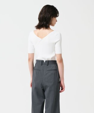 GRACE CONTINENTAL リブカシュクールニットトップ ホワイト